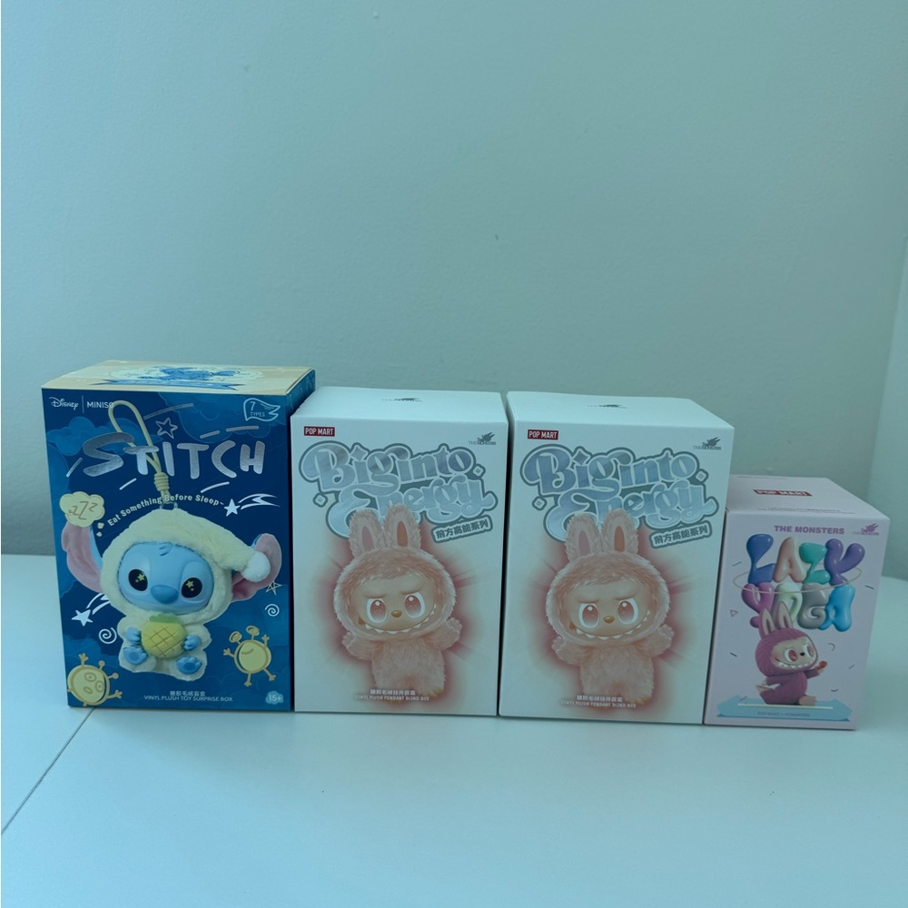 Stitch, Big Into Energy Labubu, Lazy Yoga Labubu